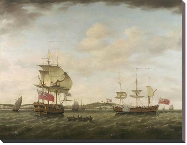 Постер Британский военный корабль у Дувра с типом исполнения На холсте без рамы