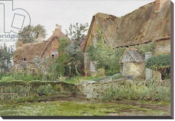 Постер Thatched Cottages and Cottage Gardens, 1881 с типом исполнения На холсте без рамы