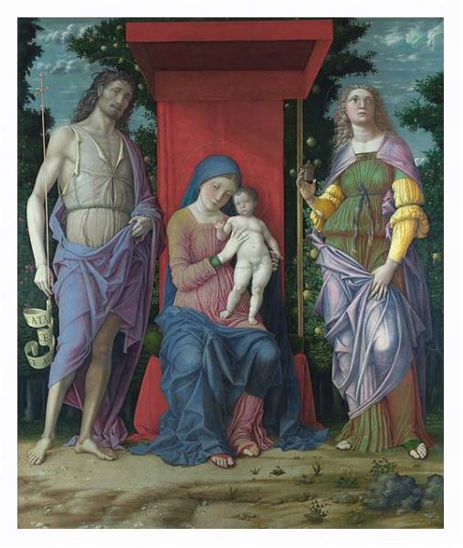 Постер Дева с младенцем и святые с типом исполнения На холсте в раме в багетной раме 221-03