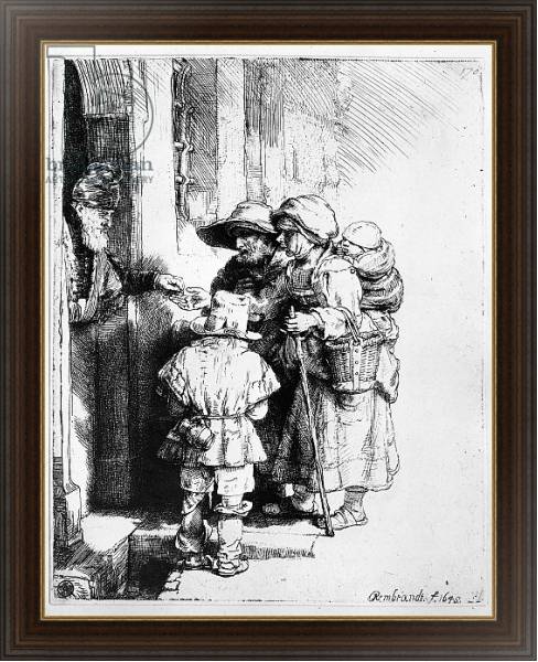 Постер Beggars receiving alms, 1648 с типом исполнения На холсте в раме в багетной раме 1.023.151