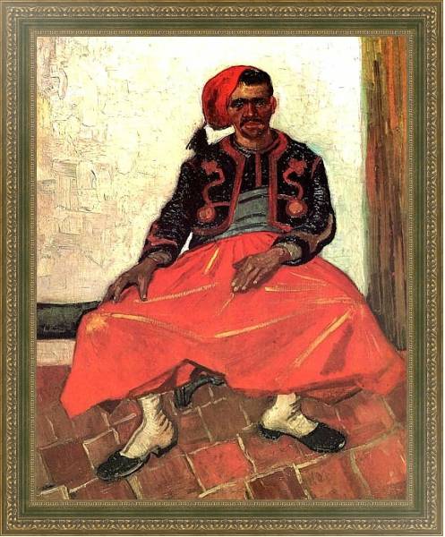 Постер Сидящий Зуав с типом исполнения На холсте в раме в багетной раме 484.M48.640