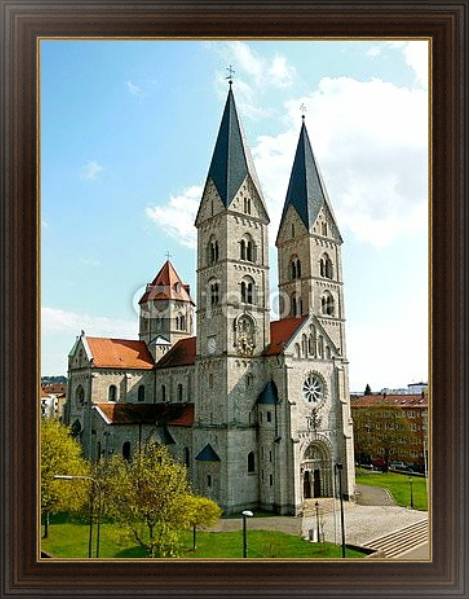 Постер Германия. Вюрцбург. Церковь St. Adalbero  с типом исполнения На холсте в раме в багетной раме 1.023.151