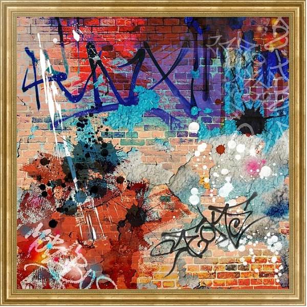 Постер Абстракция. Граффити с типом исполнения На холсте в раме в багетной раме NA033.1.051