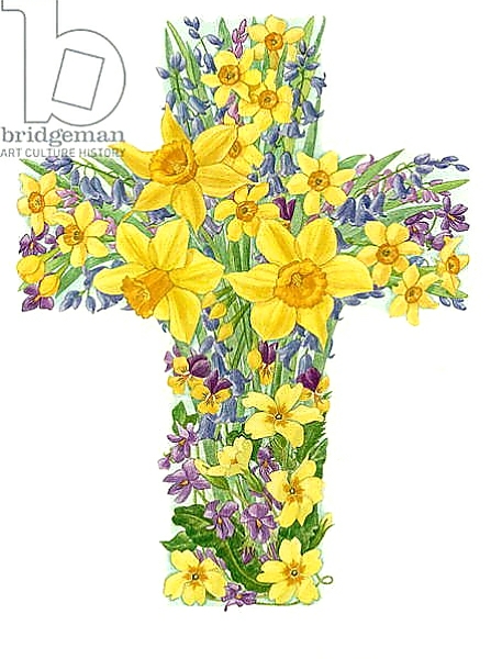 Постер Floral Cross I, 1998 с типом исполнения На холсте без рамы
