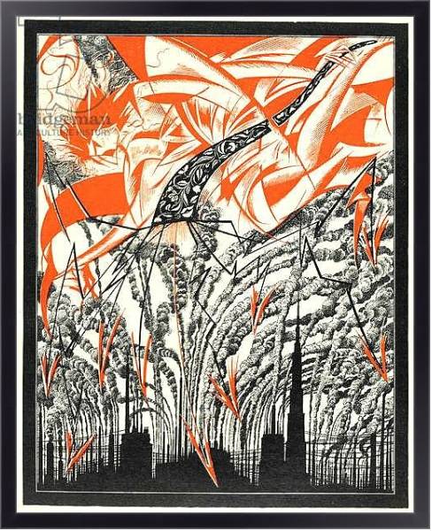 Постер Poster with a personification of Pollution, c.1920 с типом исполнения На холсте в раме в багетной раме 221-01