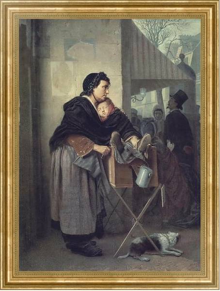 Постер Парижская шарманщица. 1864 с типом исполнения На холсте в раме в багетной раме NA033.1.051