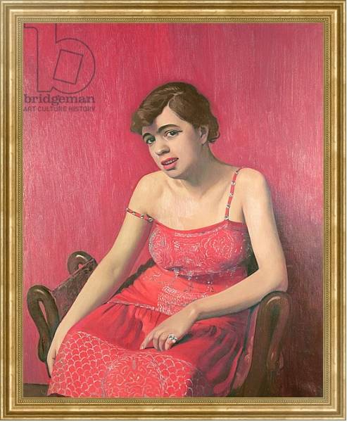 Постер Romanian Woman in a Red Dress, 1925 с типом исполнения На холсте в раме в багетной раме NA033.1.051