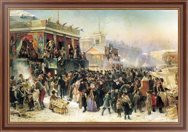 Постер Народное гулянье во время Масленицы на Адмиралтейской площади в Петербурге. 1869 с типом исполнения На холсте в раме в багетной раме 35-M719P-83