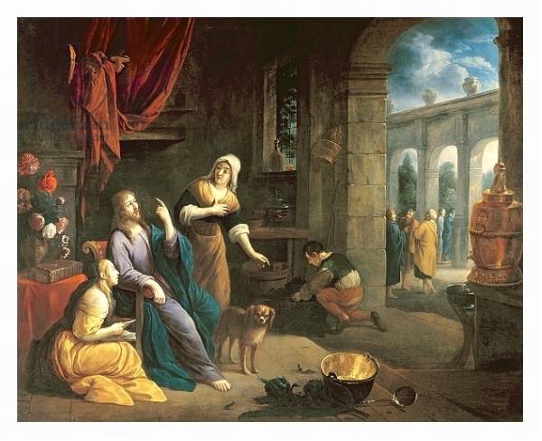 Постер Jesus at the Home of Martha and Mary с типом исполнения На холсте в раме в багетной раме 221-03