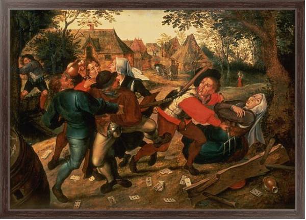 Постер Gamblers Quarrelling с типом исполнения На холсте в раме в багетной раме 221-02