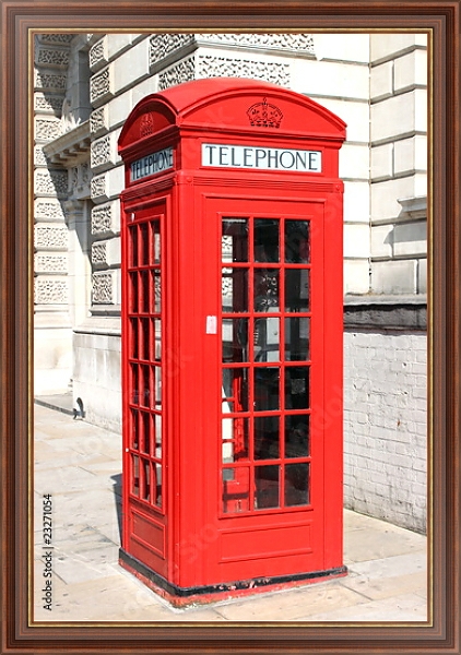 Постер Лондон. Телефонная будка с типом исполнения На холсте в раме в багетной раме 35-M719P-83