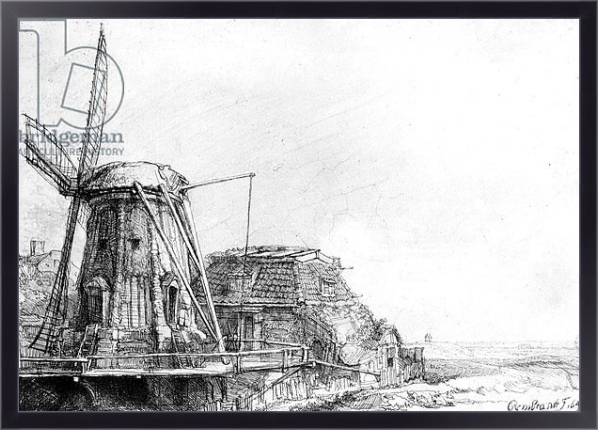 Постер The Windmill, 1641 с типом исполнения На холсте в раме в багетной раме 221-01
