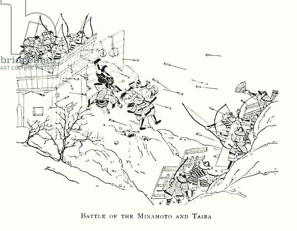 Постер Battle of the Minamoto and Taira с типом исполнения На холсте без рамы
