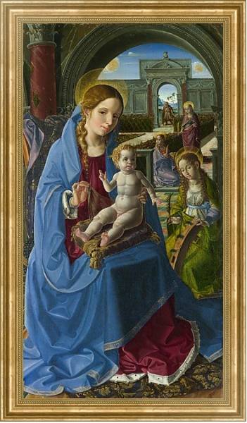 Постер Дева Мария со Святыми с типом исполнения На холсте в раме в багетной раме NA033.1.051