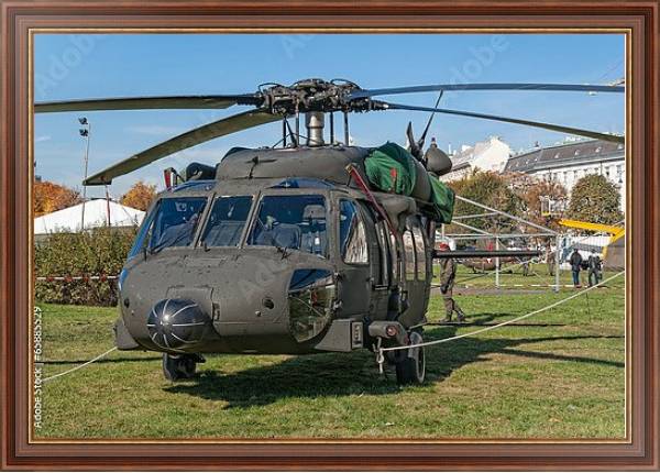 Постер Военный вертолет в Хофбурге, Вена, Австрия с типом исполнения На холсте в раме в багетной раме 35-M719P-83