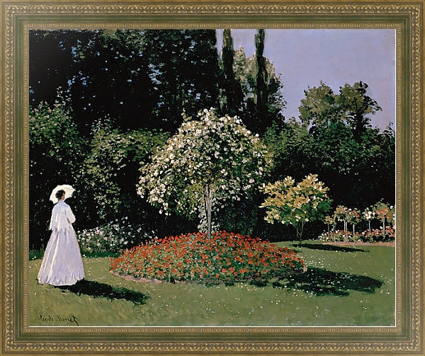 Постер Дама в саду Сент-Адресс с типом исполнения На холсте в раме в багетной раме 484.M48.640