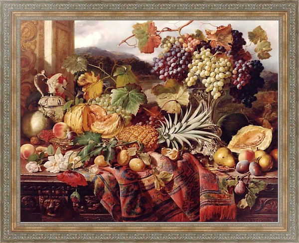 Постер Натюрморт с ананасами с типом исполнения На холсте в раме в багетной раме 484.M48.310