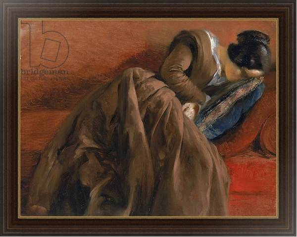 Постер Emilie, the Artist's Sister, Asleep, c.1848 с типом исполнения На холсте в раме в багетной раме 1.023.151