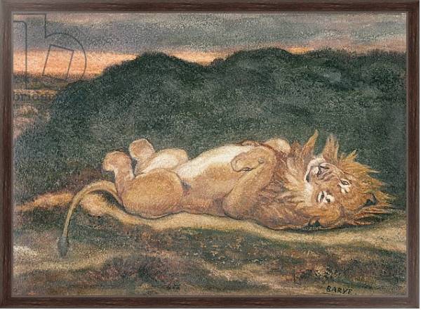 Постер Lion Resting on his Back с типом исполнения На холсте в раме в багетной раме 221-02