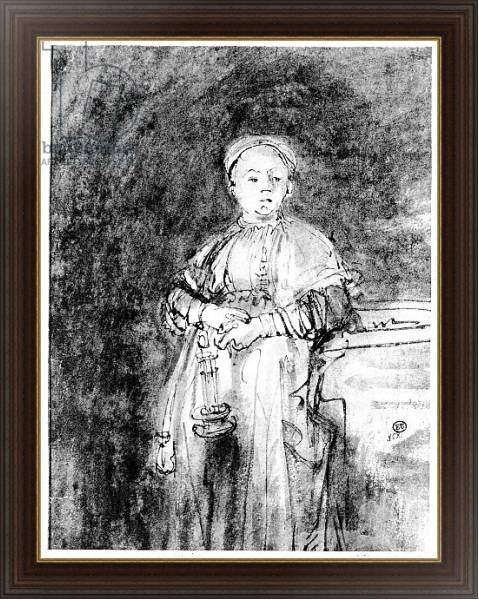 Постер Woman with a Candle, c.1631 с типом исполнения На холсте в раме в багетной раме 1.023.151
