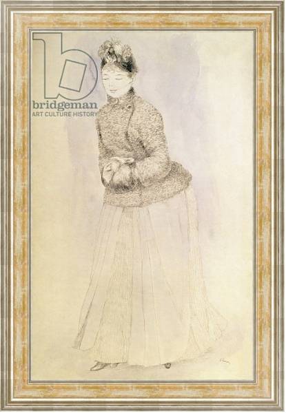 Постер Woman with a Muff, 1883-84 с типом исполнения На холсте в раме в багетной раме NA053.0.115
