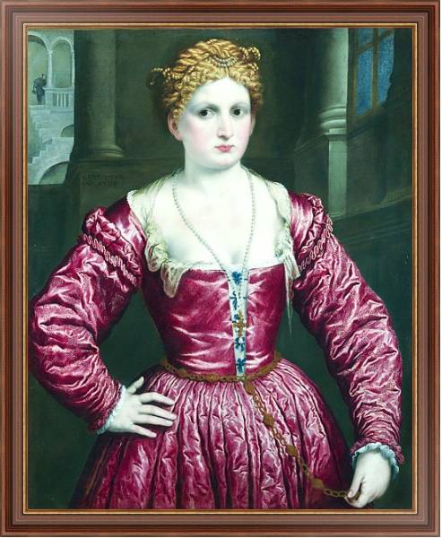 Постер Портрет молодой женщины 11 с типом исполнения На холсте в раме в багетной раме 35-M719P-83