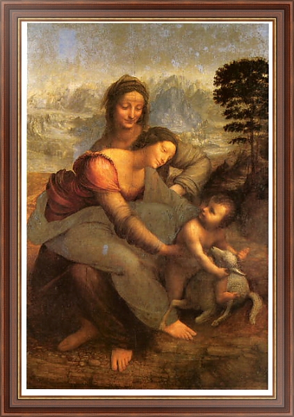Постер Анна, Мария и младенец Иисус с типом исполнения На холсте в раме в багетной раме 35-M719P-83