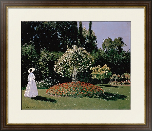 Постер Дама в саду Сент-Адресс с типом исполнения Под стеклом в багетной раме 1.023.036