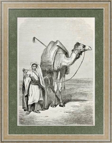 Постер Boy holding camel's reins. Created by Pottin, published on Le Tour du Monde, Paris, 1864 с типом исполнения Акварель в раме в багетной раме 485.M40.584
