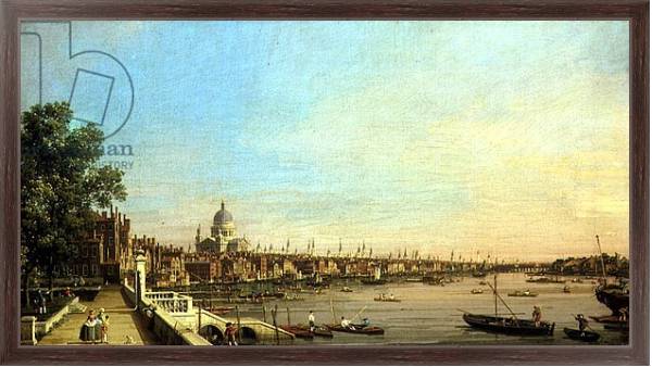 Постер The Thames from the Terrace of Somerset House Looking Towards St. Paul's, c.1750 с типом исполнения На холсте в раме в багетной раме 221-02