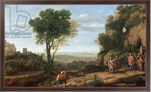 Постер Landscape with David at the Cave of Abdullam, 1658 с типом исполнения На холсте в раме в багетной раме 221-02