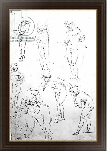 Постер Figural Studies for the Adoration of the Magi, c.1481 2 с типом исполнения На холсте в раме в багетной раме 1.023.151