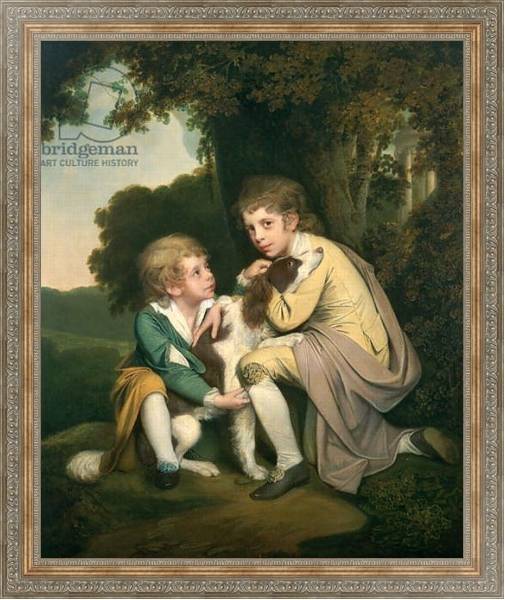 Постер Thomas and Joseph Pickford as Children, c.1777-9 с типом исполнения На холсте в раме в багетной раме 484.M48.310