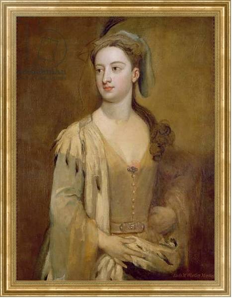 Постер A Woman, called Lady Mary Wortley Montagu, c.1715-20 с типом исполнения На холсте в раме в багетной раме NA033.1.051