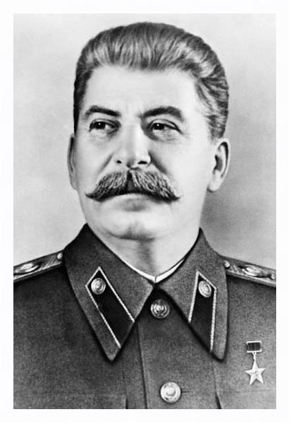 Постер Портрет Иосифа Сталина с типом исполнения На холсте в раме в багетной раме 221-03
