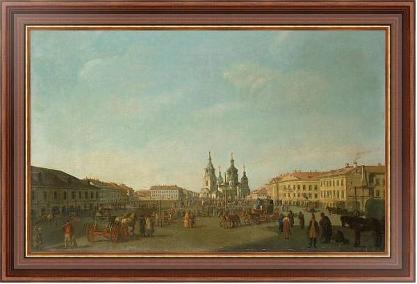 Постер Вид Сенной площади в Петербурге с типом исполнения На холсте в раме в багетной раме 35-M719P-83