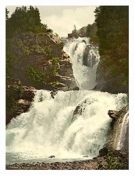 Постер Швейцария. Рейхенбахский водопад с типом исполнения На холсте в раме в багетной раме 221-03