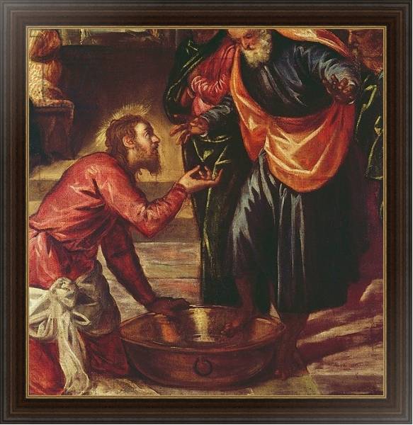 Постер Christ Washing the Feet of the Disciples с типом исполнения На холсте в раме в багетной раме 1.023.151