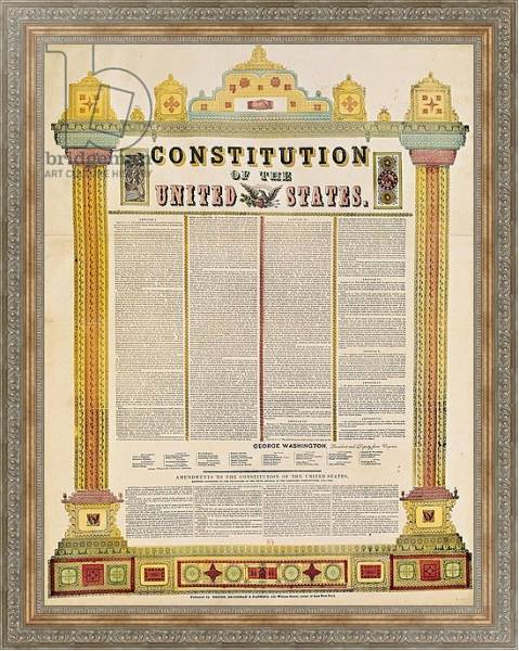 Постер The Constitution of the United States of America с типом исполнения На холсте в раме в багетной раме 484.M48.310