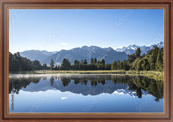 Постер Озере Мэтисон, Южный остров Новой Зеландии с типом исполнения На холсте в раме в багетной раме 35-M719P-83