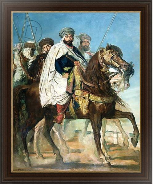 Постер Ali Ben Ahmed, the Last Caliph of Constantine, with his Entourage outside Constantine, 1845 с типом исполнения На холсте в раме в багетной раме 1.023.151