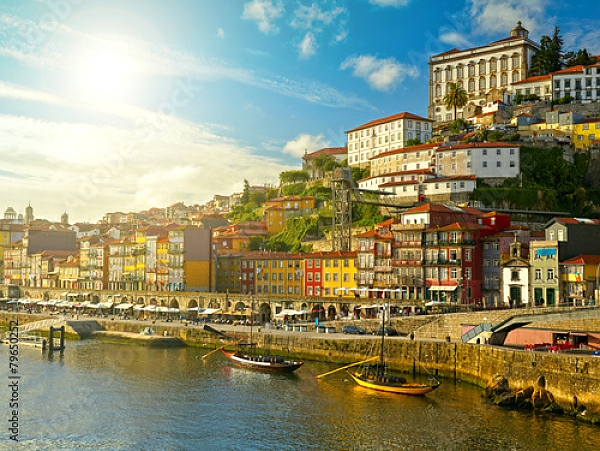 Постер Португалия, Порто. Центральная часть №6 с типом исполнения На холсте без рамы