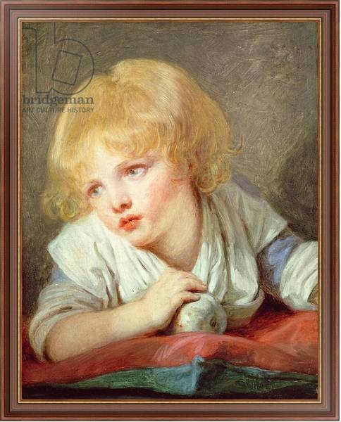 Постер Child with an Apple, late 18th century с типом исполнения На холсте в раме в багетной раме 35-M719P-83