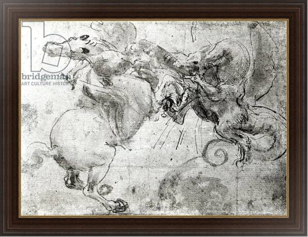 Постер Battle between a Rider and a Dragon, c.1482 с типом исполнения На холсте в раме в багетной раме 1.023.151