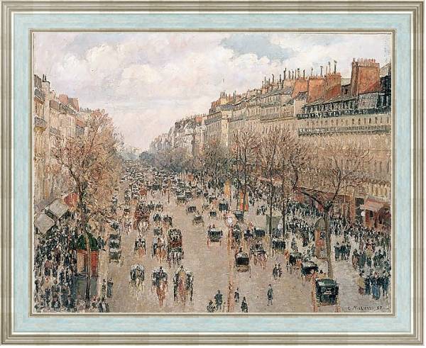 Постер Бульвар Монмартр в Париже с типом исполнения На холсте в раме в багетной раме NA053.0.114