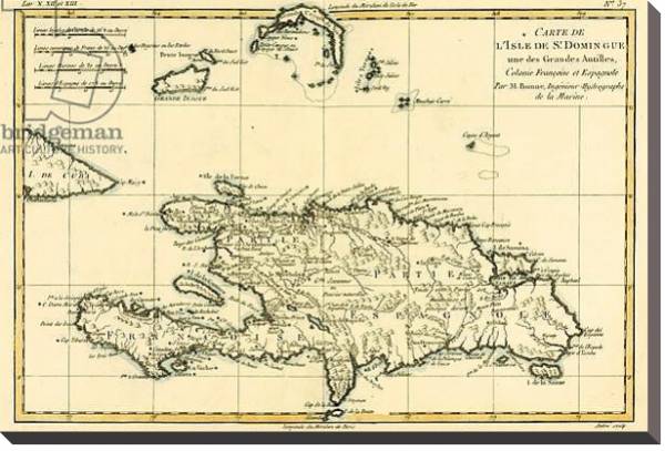 Постер The French and Spanish Colony of the Island of St Dominic of the Greater Antilles, 1780 с типом исполнения На холсте без рамы