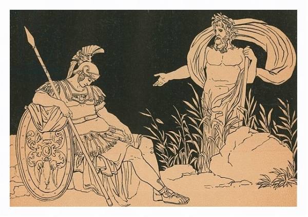Постер Aeneas and Tiber с типом исполнения На холсте в раме в багетной раме 221-03