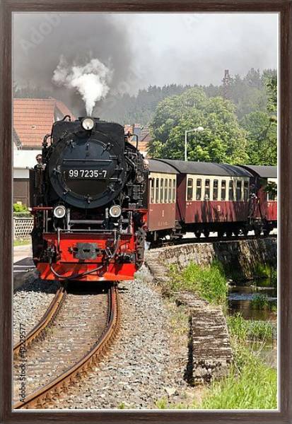 Постер Германия. Железная дорога в Вернигероде с типом исполнения На холсте в раме в багетной раме 221-02