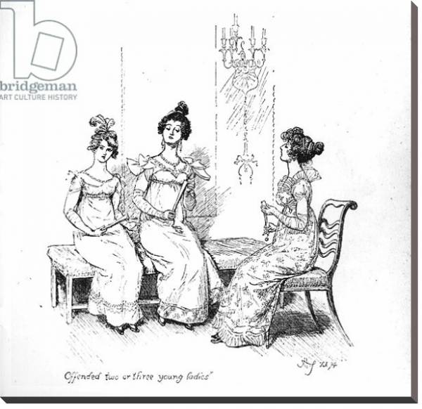 Постер The Bingley sisters from 'Pride and Prejudice' by Jane Austen, 1894 с типом исполнения На холсте без рамы