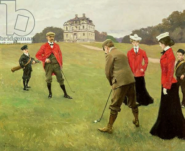 Постер Golf Players at Copenhagen Golf Club с типом исполнения На холсте без рамы